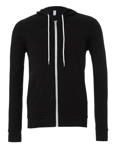 Bella + Canvas CA3739 Canvas Unisex Fleece Zip-Up Hoodie - Black