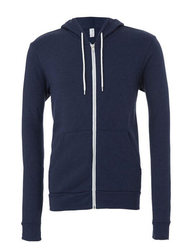 Bella + Canvas CA3739 Canvas Unisex Fleece Zip-Up Hoodie - Navy