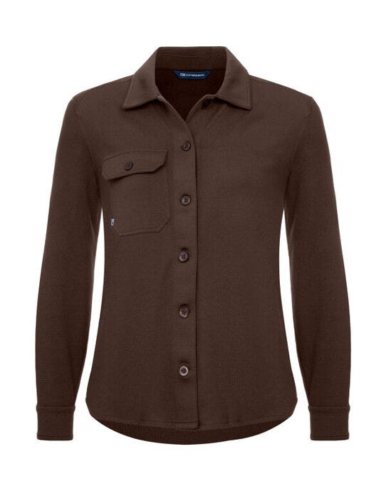 Cutter & Buck CB352415 C&amp;B Ladies Advantage Leisure Shirt - Dark Mocca