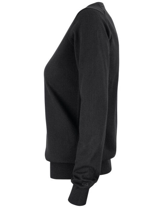Cutter & Buck CB355419 C&amp;B Ladies Oakville V-Neck Sweater - Black