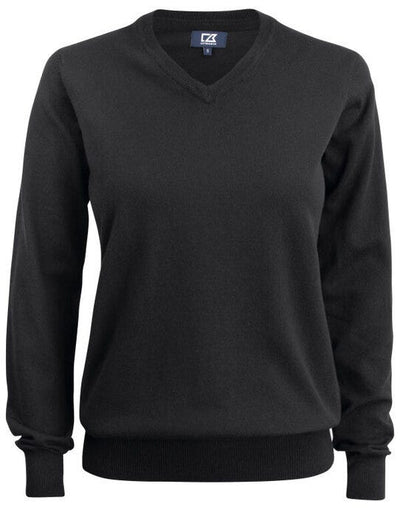 Cutter & Buck CB355419 C&amp;B Ladies Oakville V-Neck Sweater - Black