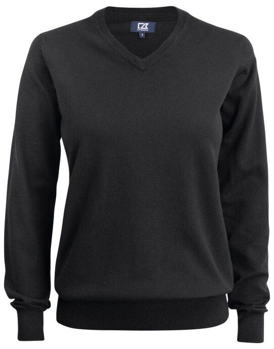 Cutter & Buck CB355419 C&amp;B Ladies Oakville V-Neck Sweater - Black