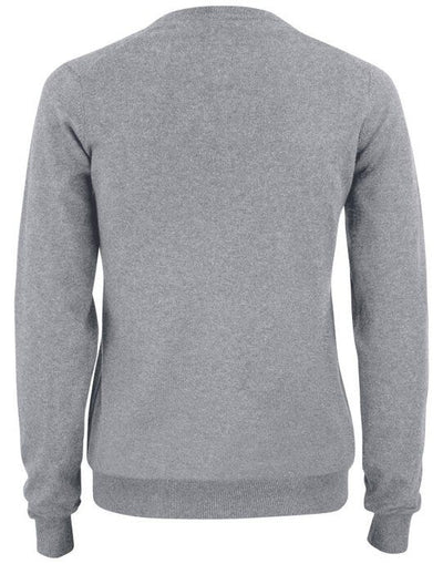 Cutter & Buck CB355419 C&amp;B Ladies Oakville V-Neck Sweater - Grey Melange