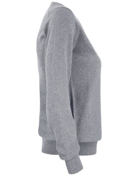 Cutter & Buck CB355419 C&amp;B Ladies Oakville V-Neck Sweater - Grey Melange