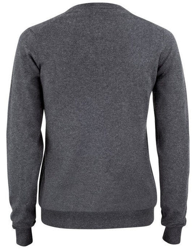 Cutter & Buck CB355419 C&amp;B Ladies Oakville V-Neck Sweater - Anthracite Melange