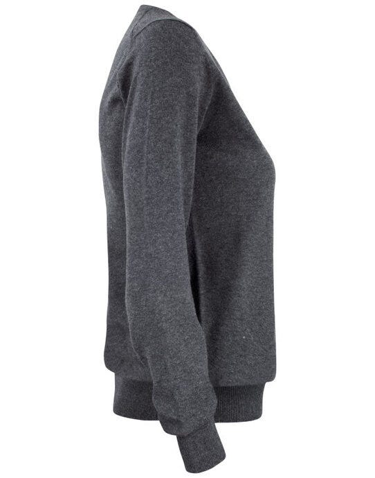 Cutter & Buck CB355419 C&amp;B Ladies Oakville V-Neck Sweater - Anthracite Melange