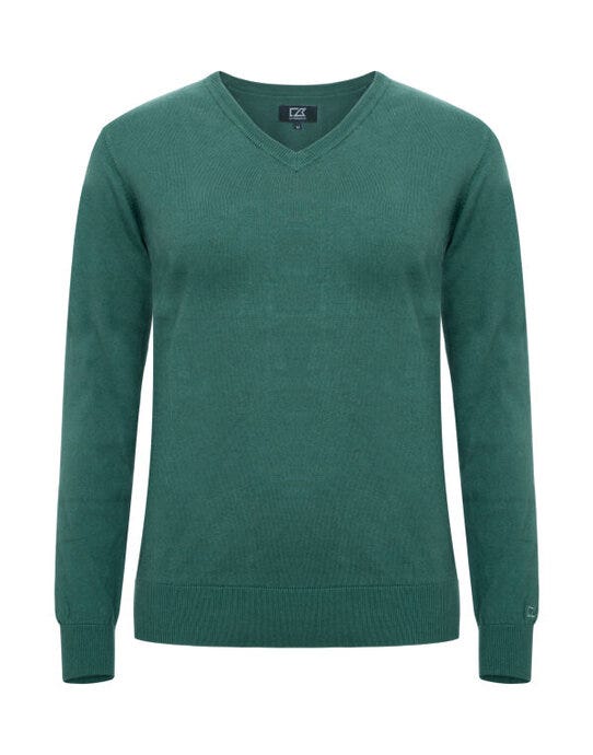 Cutter & Buck CB355419 C&amp;B Ladies Oakville V-Neck Sweater - Pine Green