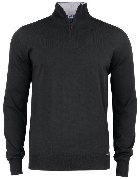 Cutter & Buck CB355420 C&amp;B Everett Half Zip Sweater - Black