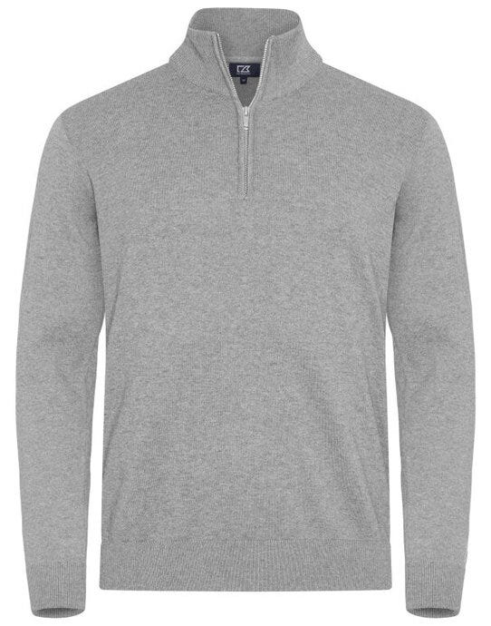 Cutter & Buck CB355428 C&amp;B Oakville Half Zip Sweater - Grey Melange