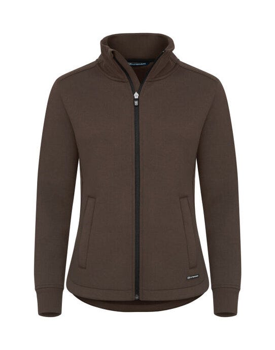 Cutter & Buck CB358427 C&amp;B Ladies Pemberton Full Zip Sweatshirt - Dark Mocca
