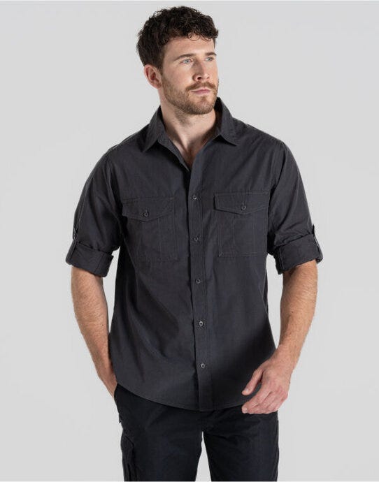 Craghoppers Expert CES001 Kiwi LS Shirt - Carbon Grey
