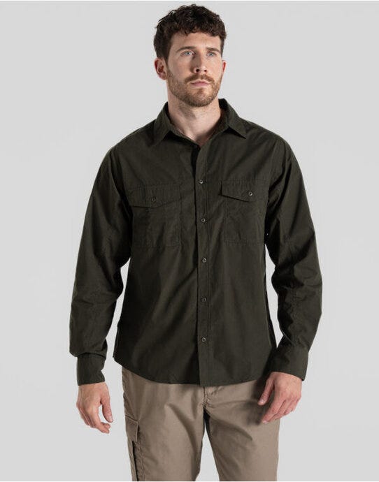 Craghoppers Expert CES001 Kiwi LS Shirt - Dark Cedar Green