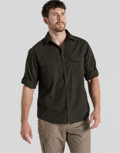 Craghoppers Expert CES001 Kiwi LS Shirt - Dark Cedar Green