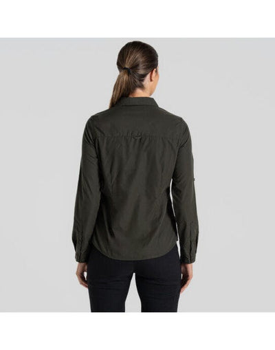 Craghoppers Expert CES002 Womens Kiwi LS Shirt - Dark Cedar Green