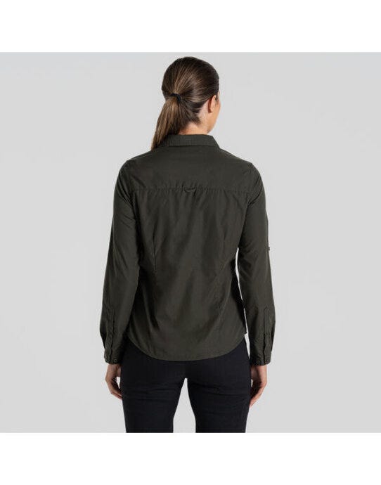 Craghoppers Expert CES002 Womens Kiwi LS Shirt - Dark Cedar Green
