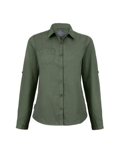 Craghoppers Expert CES002 Womens Kiwi LS Shirt - Dark Cedar Green