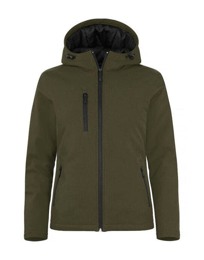 Clique CQ020953 Ladies Padded Softshell Hoody - Fog Green