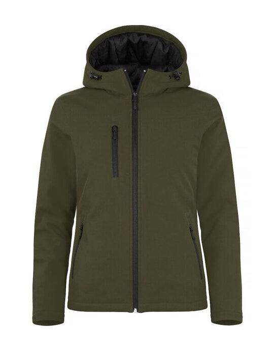 Clique CQ020953 Ladies Padded Softshell Hoody - Fog Green