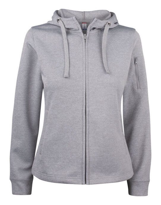 Clique CQ021015 Ladies Basic Active FZ Hoody - Grey Melange