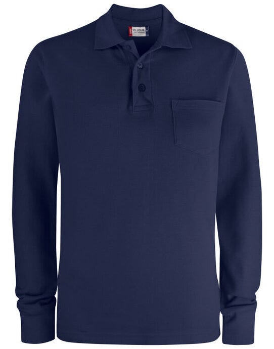 Clique CQ028235 Basic Pocket Polo L/S - Dark Navy