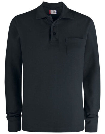 Clique CQ028235 Basic Pocket Polo L/S - Black