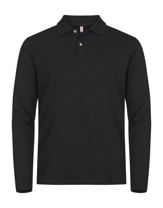Clique CQ028262 Stretch Premium L/S Polo - Black