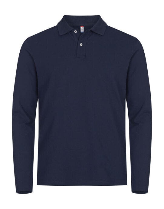 Clique CQ028262 Stretch Premium L/S Polo - Dark Navy