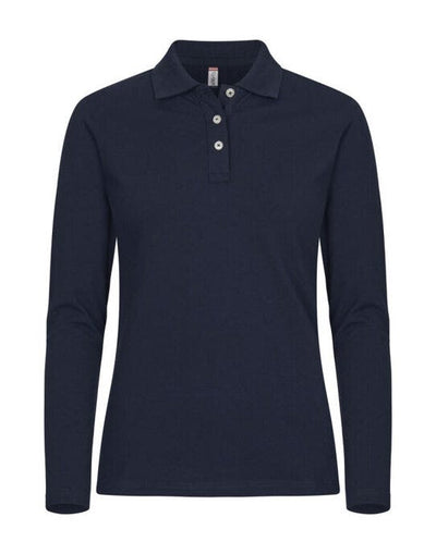 Clique CQ028263 Stretch Premium Polo L/S Women - Dark Navy