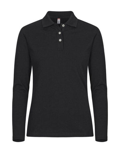 Clique CQ028263 Stretch Premium Polo L/S Women - Black