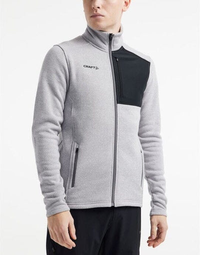 Craft CR1912218 Men's ADV Explore Heavy Fleece Jkt - Grey Melange/ Black