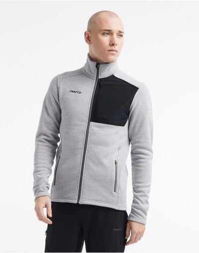 Craft CR1912218 Men's ADV Explore Heavy Fleece Jkt - Grey Melange/ Black