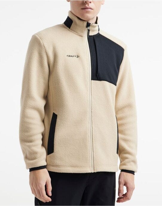 Craft CR1912220 Men's ADV Explore Pile Fleece Jkt - Ecru/Black