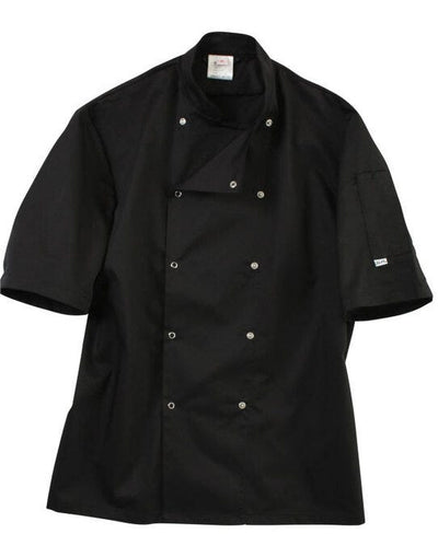 Dennys DD08CS Short Sleeve Chef's Jacket - Black