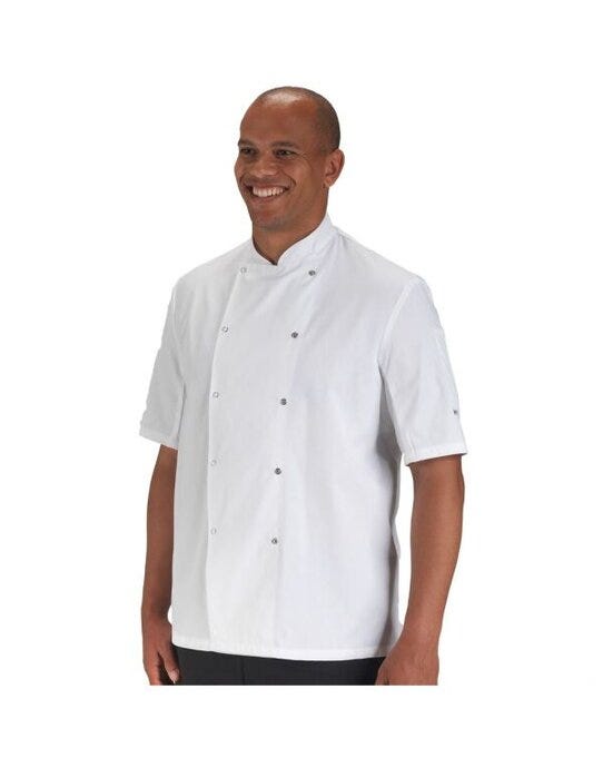 Dennys DD08SAFD AFD Chef's Jacket Short Sleeve - White