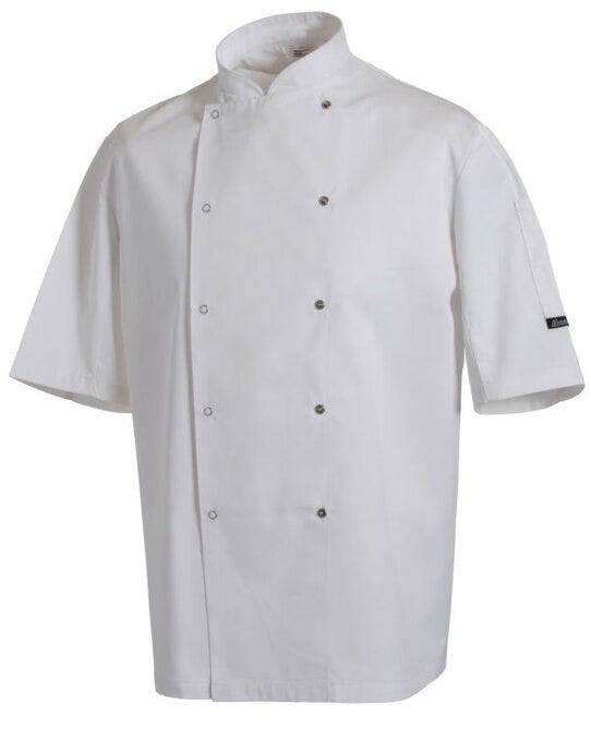 Dennys DD08SAFD AFD Chef's Jacket Short Sleeve - White