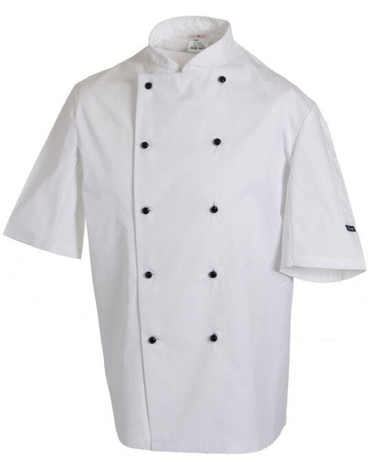 Dennys DD20S Removable Stud SS Chef Jacket - White