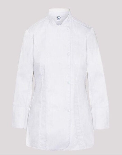Dennys DD33L Ladies' LS Fitted Chef's Jacket - White