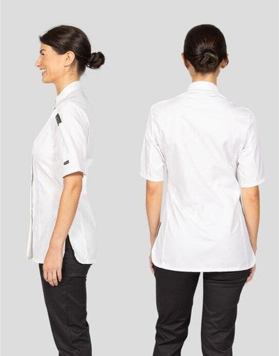 Dennys DD33S Ladies' SS Fitted Chef's Jacket - White