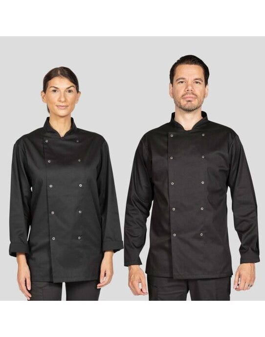 Dennys DD70 Budget Long Sleeve Chefs Jacket - Black