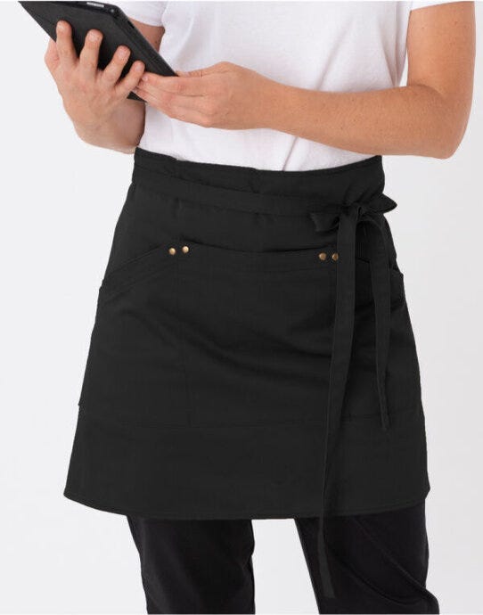 Dennys DE115 Le Chef Prep Utility Apron - Black