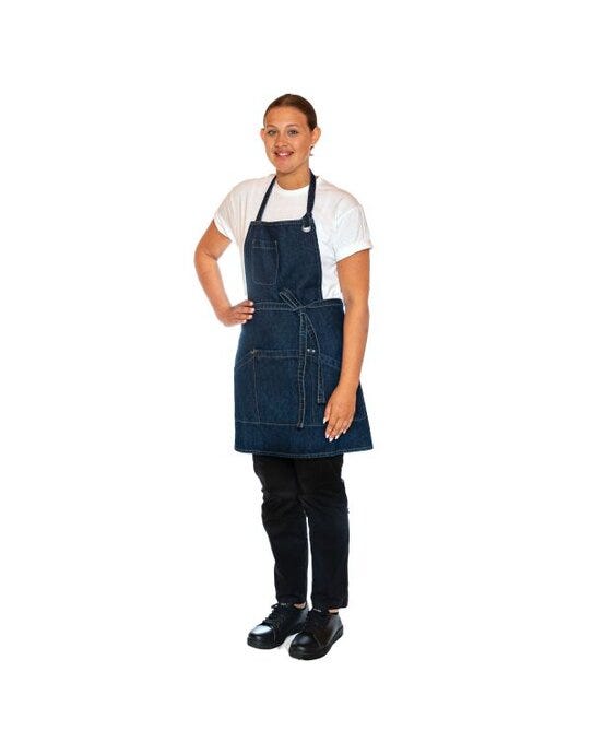 Dennys DE116 Le Chef Prep Apron - Washed Indigo