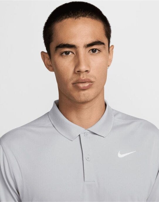 Nike DH0822 Dri-FIT Victory Solid Polo (LC) - Wolf Grey/White