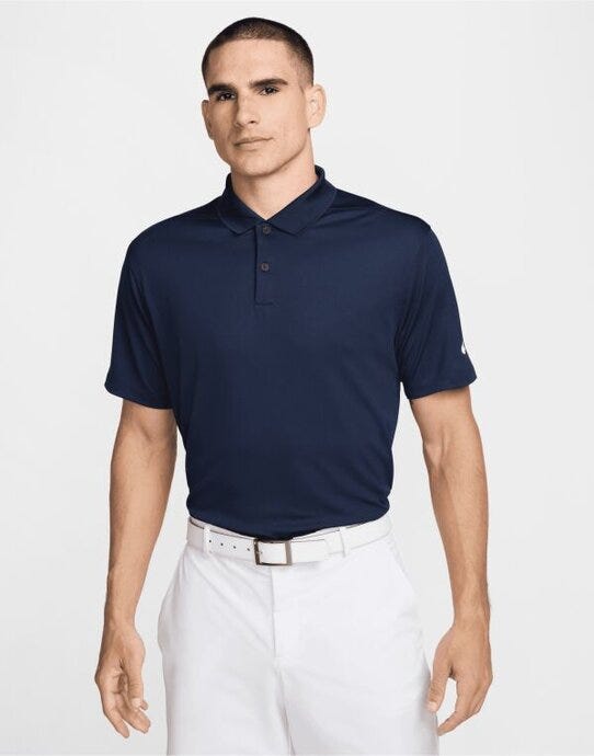 Nike DH0824 Dri-FIT Victory Solid Polo - Obsidian/White
