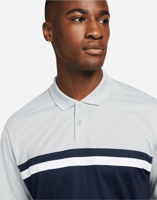 Nike DH0849 Victory Colourblock Polo - Light Smoke Grey/ Obsidian
