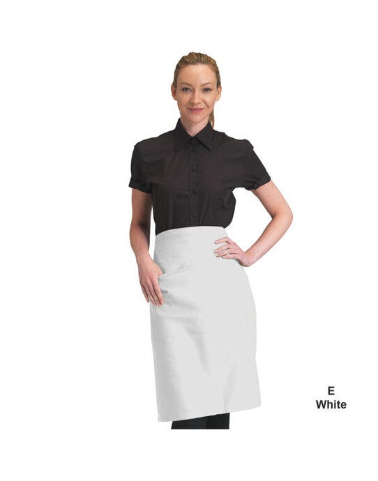 Dennys DP110 Recycled Waist Apron W Pocket - White