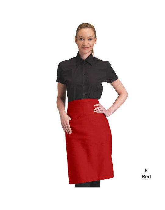 Dennys DP110 Recycled Waist Apron W Pocket - Red