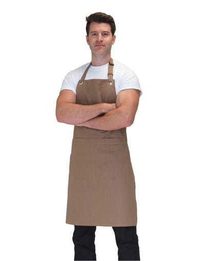 Dennys DP114 Joseph Alan Canvas Bib Apron With Pocket - Beige