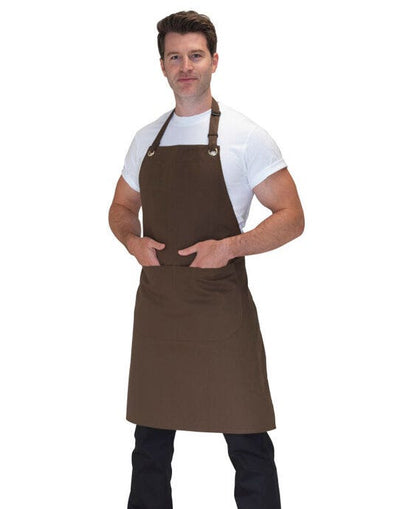 Dennys DP114 Joseph Alan Canvas Bib Apron With Pocket - Khaki