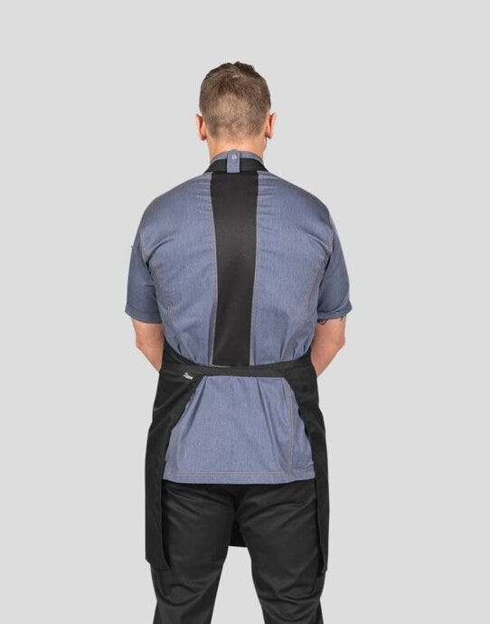 Dennys DP55CNQ Low Cost Bib Apron With Pocket - Black
