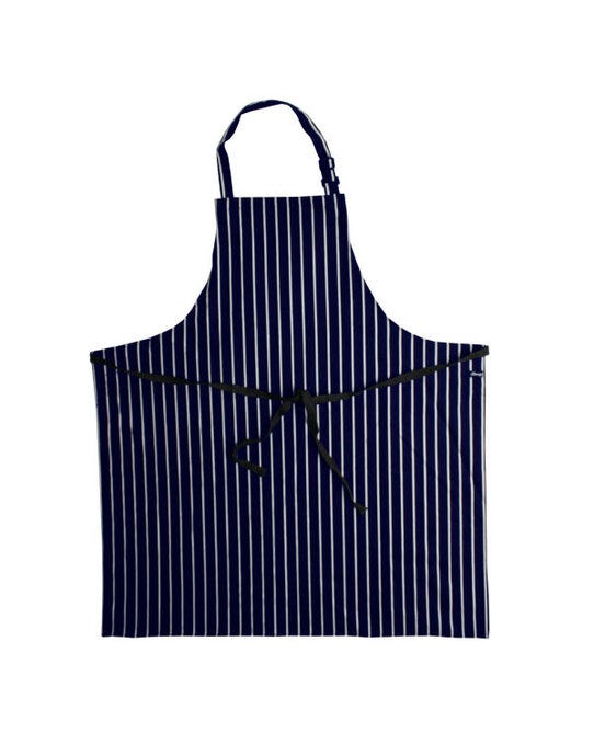 Dennys DP85 Large Cotton Striped Apron - Navy/White